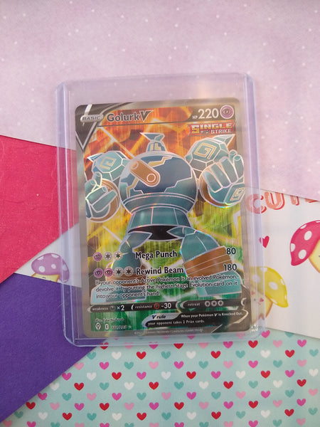 Pokemon TCG Ultra Rare Golurk V Evolving Skies Full Art Holo Card 181/203 - NM