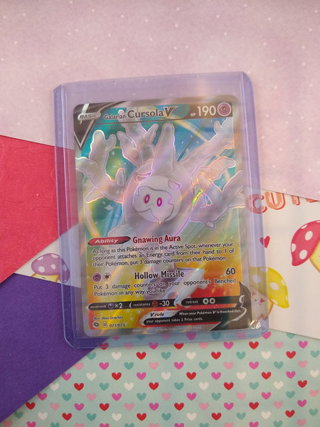 Pokemon TCG Ultra Rare Galarian Cursola V Champion's Path Full Art Holo Card 071/073 - NM