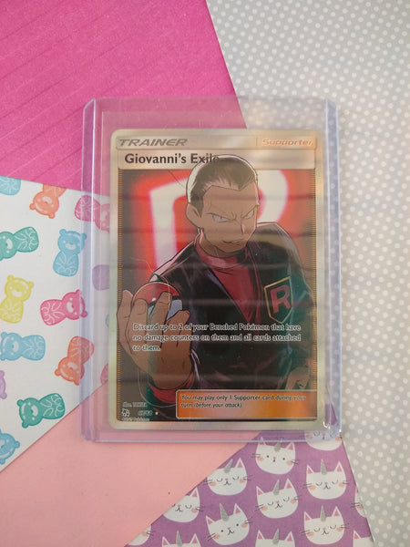 Pokemon TCG Ultra Rare Giovanni's Exile Hidden Fates Full Art Holo Trainer Card 67/68 - NM