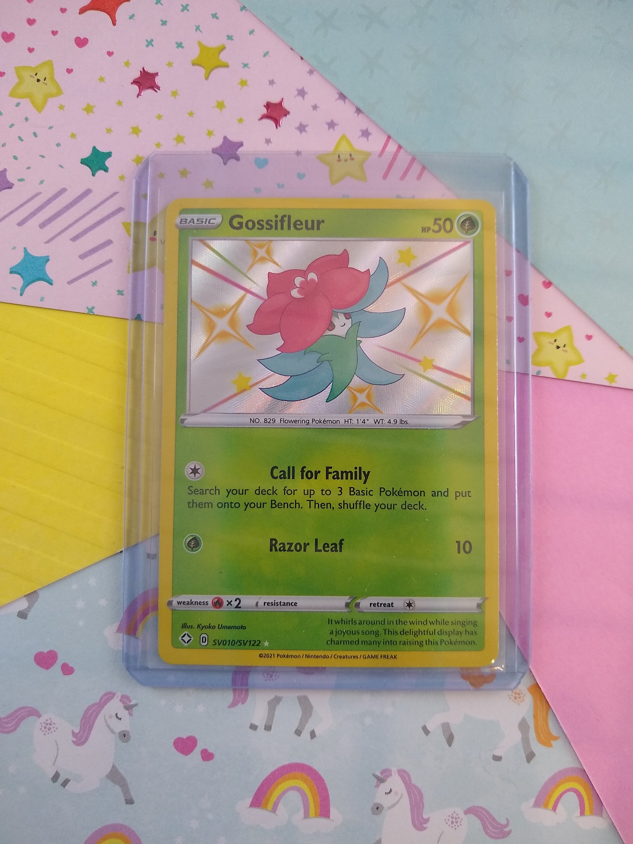 Pokemon Shining Fates Shiny Rare Gossifleur Sv010 Pokemon Shining Fates Shiny Rare Gossifleur Sv010