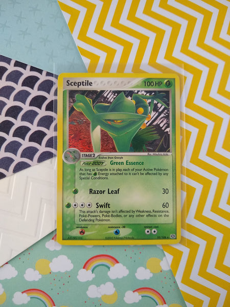 Pokemon TCG Rare Sceptile Emerald Non-Holo Pokemon Card 10/106 - VG