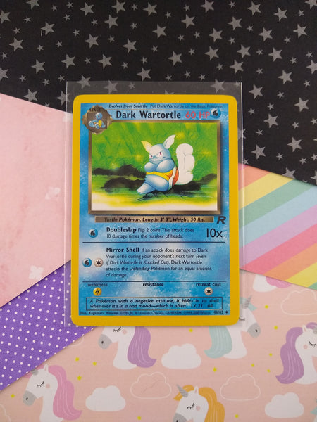 Vintage Uncommon - Dark Wartortle Team Rocket Pokemon Card 46/82 - VG