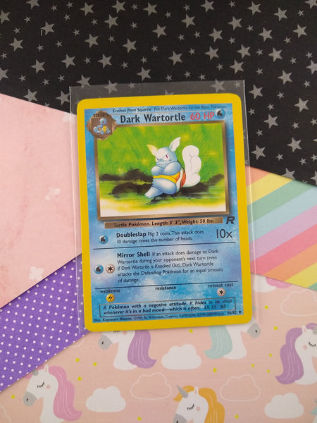 Vintage Uncommon - Dark Wartortle Team Rocket Pokemon Card 46/82 - VG (B)