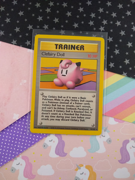 Vintage Rare - Clefairy Doll Base Set Non-Holo Pokemon Card 70/102 - VG