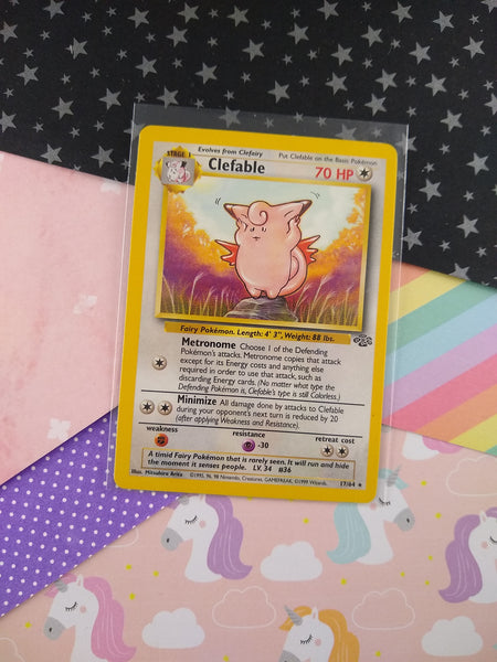 Vintage Rare - Clefable Jungle Non-Holo Pokemon Card 17/64 - VG (B)