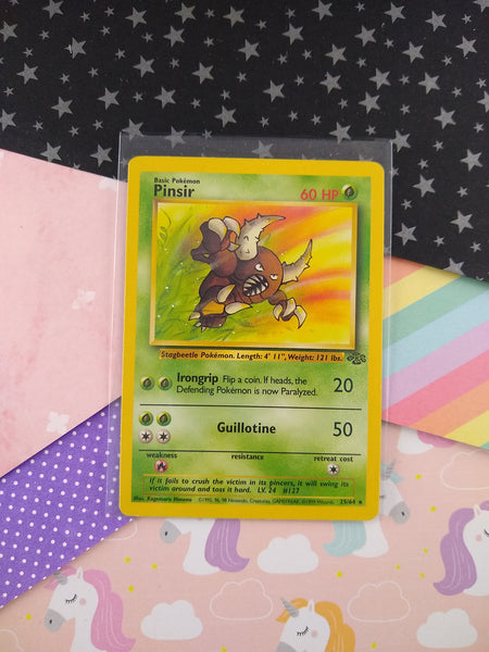 Vintage Rare - Pinsir Jungle Non-Holo Pokemon Card 25/64 - VG (B)