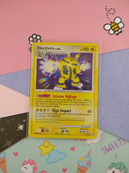 Pokemon TCG - Electivire Diamond & Pearl Holographic Card 3/130 - VG Pfaltzcraftsmore Pokemon TCG - Electivire Diamond & Pearl Holographic Card 3/130 - VG Pfaltzcraftsmore