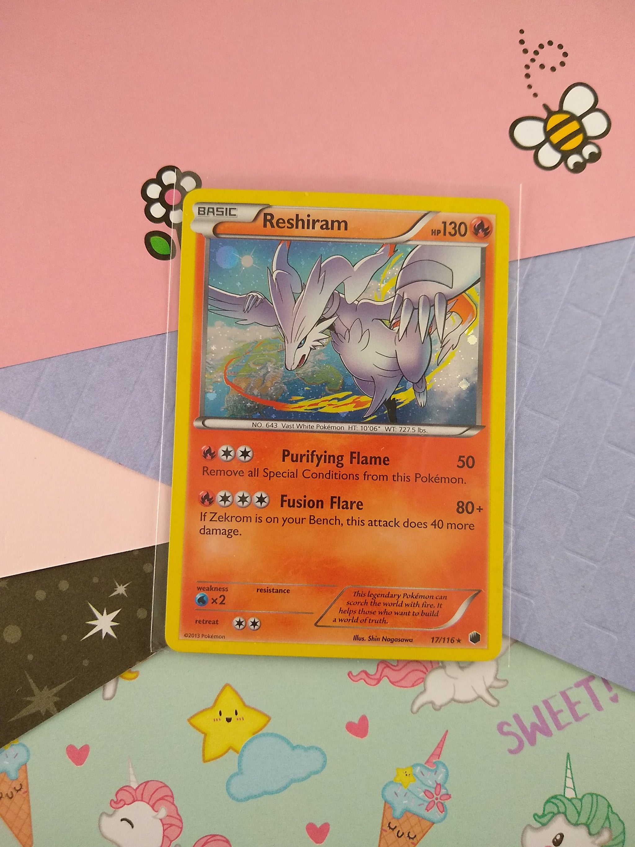 Pokemon TCG - Reshiram Plasma Freeze Holographic Card 17/116 - VG Pfaltzcraftsmore Pokemon TCG - Reshiram Plasma Freeze Holographic Card 17/116 - VG Pfaltzcraftsmore