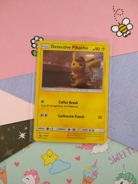 Pokemon TCG - Detective Pikachu Promo Holographic Card SM190 - VG