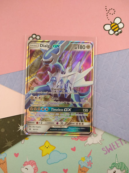 Pokemon TCG - Dialga GX Forbidden Light Full Art Holo Card 82/131 - VG Pokemon TCG - Dialga GX Forbidden Light Full Art Holo Card 82/131 - VG
