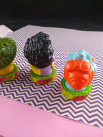 RARE Vintage 1991 Toxic Crusaders Candy Head Containers UNOPENED w/Candy Set/4