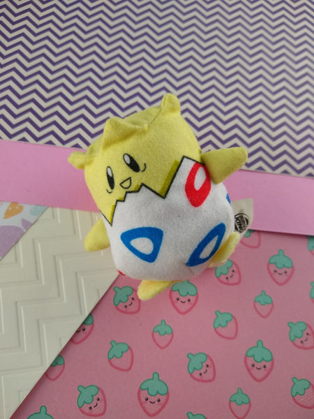 Vintage Pokemon Burger King Togepi Miniature Collectible Bean Bag Plush Toy