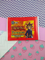 Vintage 1996 Topps Yu-Gi-Oh! Sealed Pack of 7 Stickers, NEW & UNOPENED