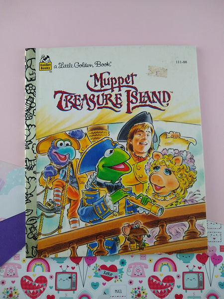 Vintage 1995 Hardcover Little Golden Book "Muppet Treasure Island" Nice & Clean