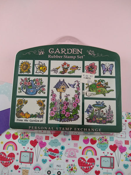 Vintage 1993 Personal Stamp Exchange PSX Garden Stamp Set, UNUSED