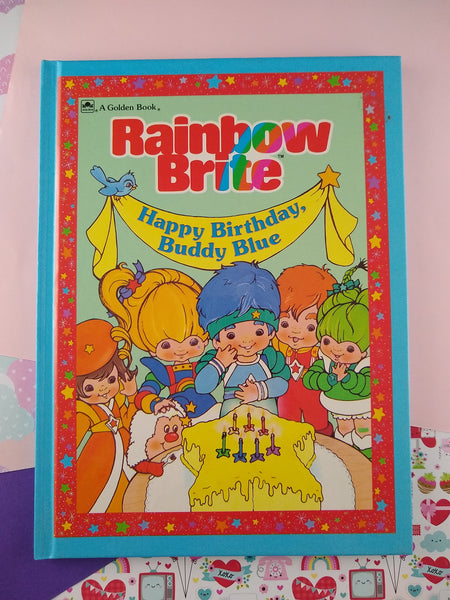 Vintage 1984 Rainbow Brite: Happy Birthday, Buddy Blue Hardcover Golden Book