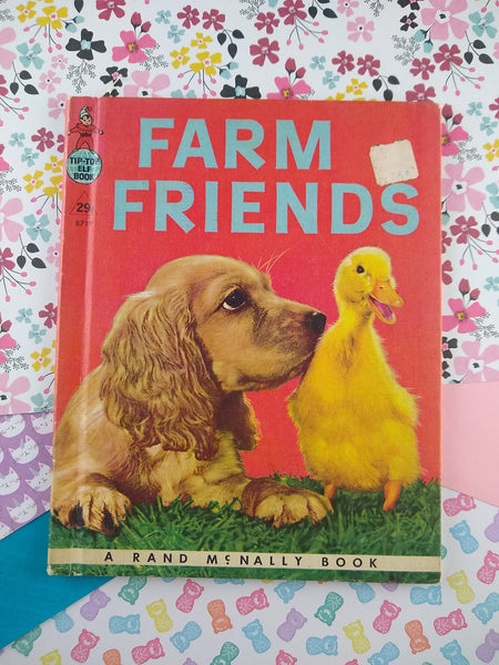Vintage 1957 Hardcover (No Dust Jacket) Farm Friends Tip-Top Elf Book Rand McNally