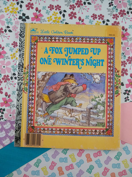 Vintage 1985 Little Golden Book: A Fox Jumped Up One Winter's Night Hardcover