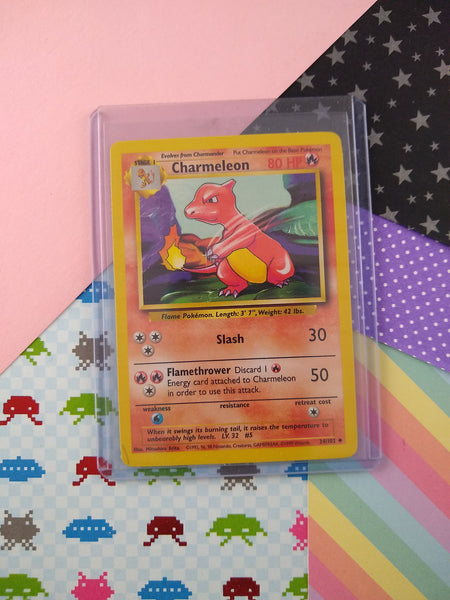 Vintage Uncommon - Charmeleon Base Set Non-Holo Pokemon Card 24/102 - NM