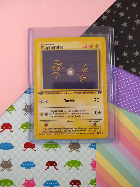 Vintage Common - 1st Edition Magnemite Team Rocket Non-Holo Pokemon Card 60/82 - NM