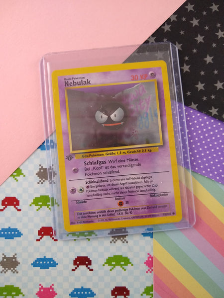 Vintage Common (German) - 1st Edition Gastly Base Set Non-Holo Pokemon Card 50/102 - NM