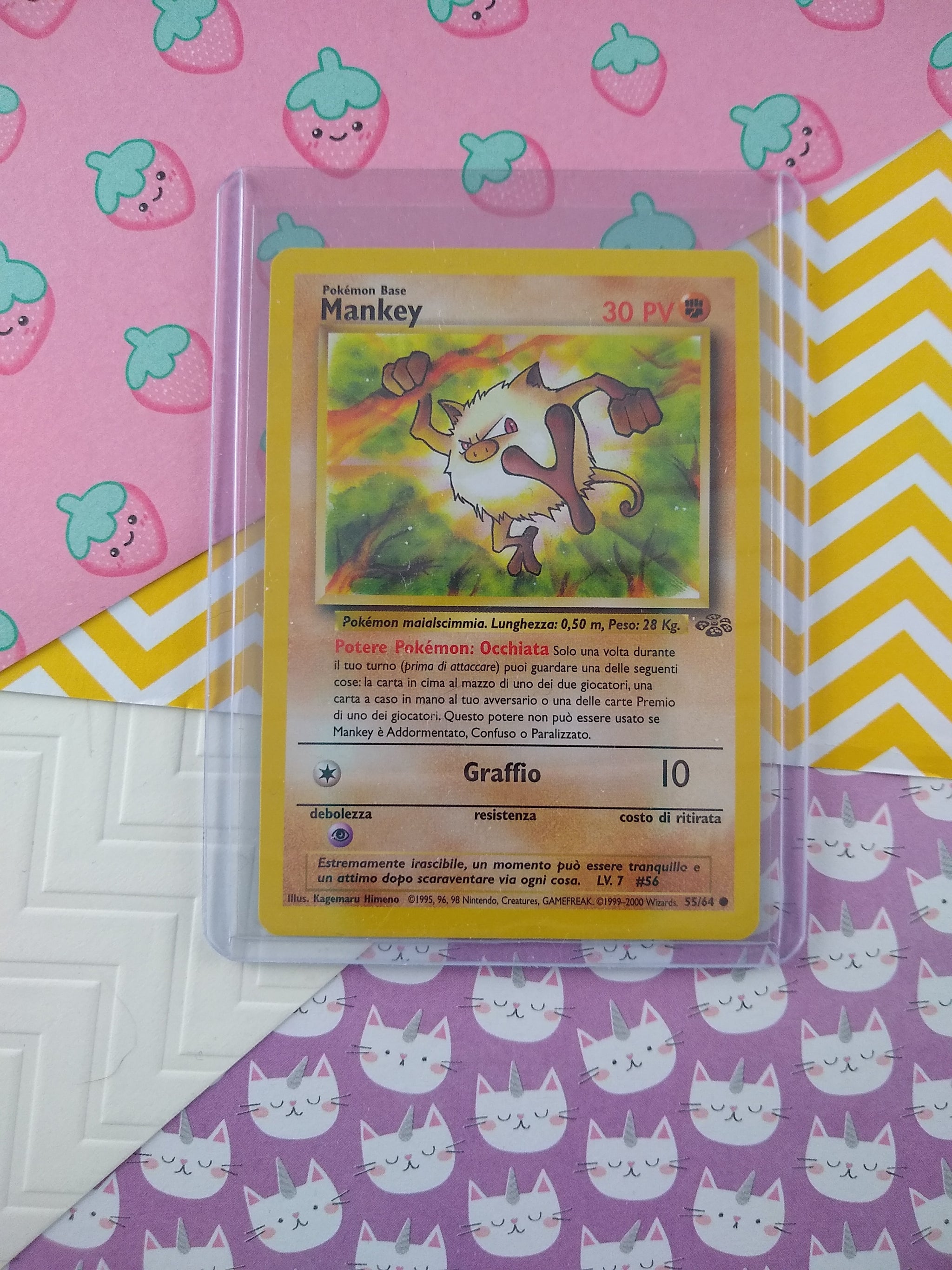 Vintage Common (Italian) - Mankey Jungle Non-Holo Pokemon Card 55/64