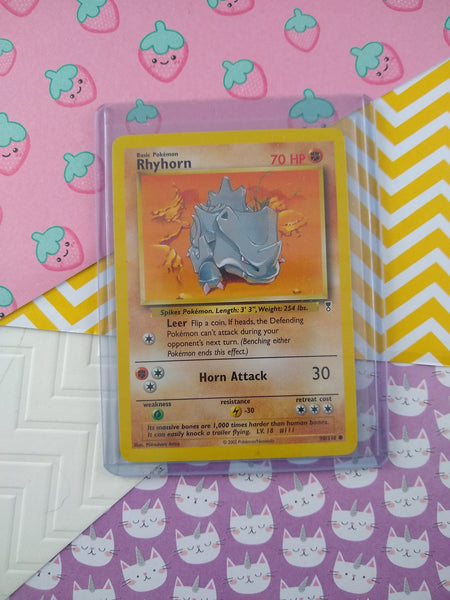 Vintage Common - Rhyhorn Legendary Series Non-Holo Pokemon Card 90/110 - NM