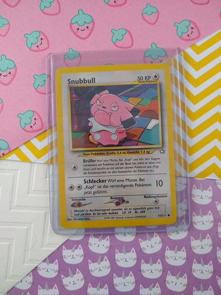 Vintage Common (German) - Snubbull Neo Genesis Non-Holo Pokemon Card 74/111 - NM