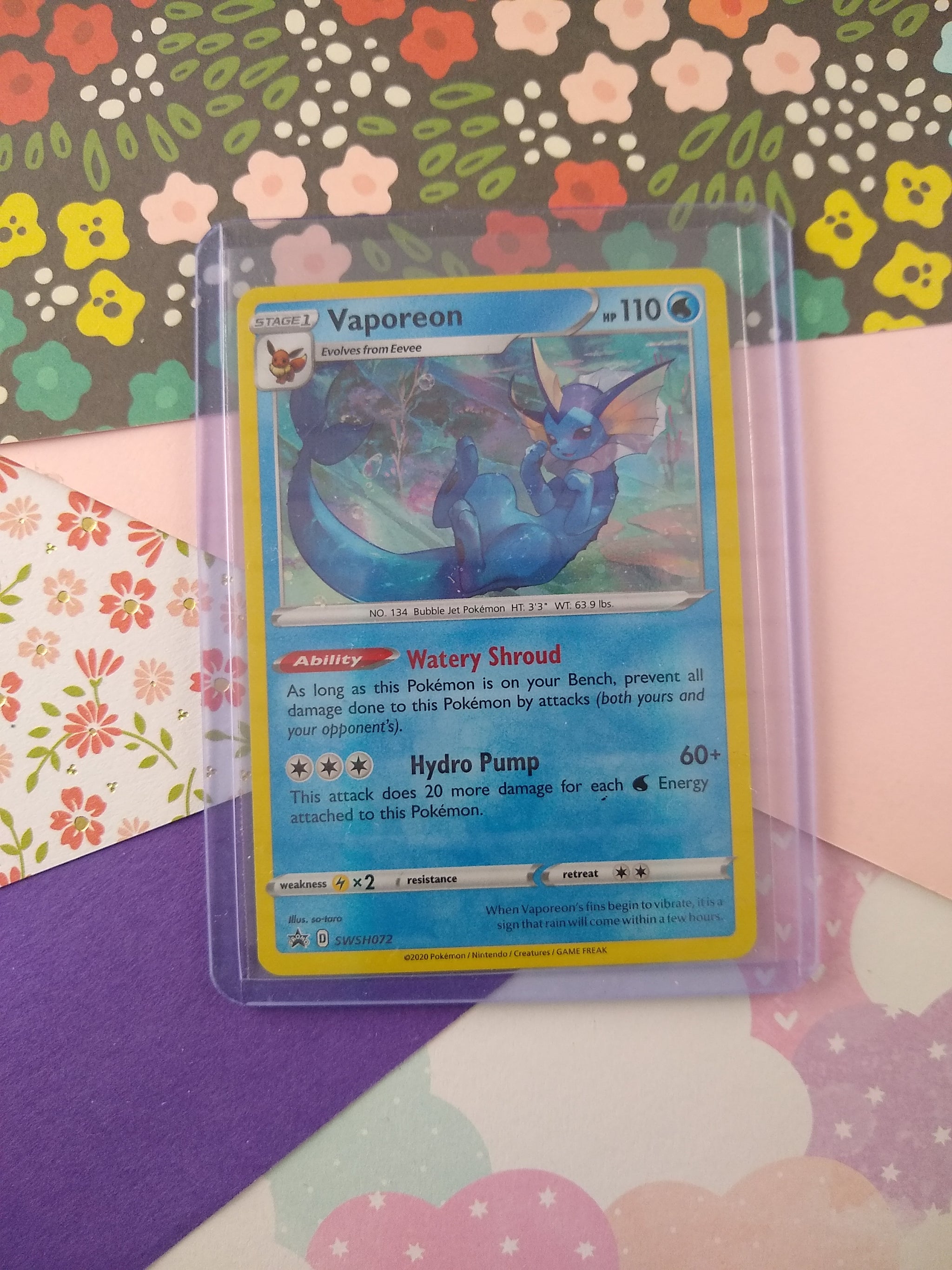 vaporeon holographic card Pokemon - V SWSH181 - Black Star Promo - Alterante Art Holo Metal Rarity Vaporeon Reverse Holo 022/131 Prismatic