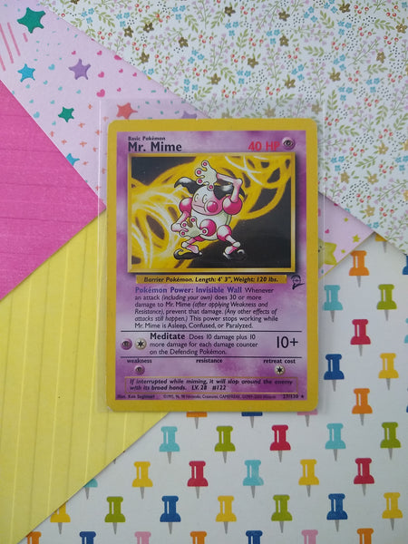Vintage Rare - Mr. Mime Base Set 2 Non-Holo Pokemon Card 27/130