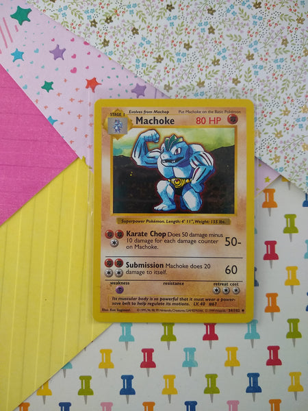 Vintage Uncommon - Shadowless Machoke Base Set Non-Holo Pokemon Card 3 Pfaltzcraftsmore Vintage Uncommon - Shadowless Machoke Base Set Non-Holo Pokemon Card 3 Pfaltzcraftsmore
