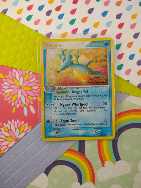 Vintage Rare - Kingdra EX Team Rocket Returns (Stamped) Holographic Pokemon Card 12/109 - MP