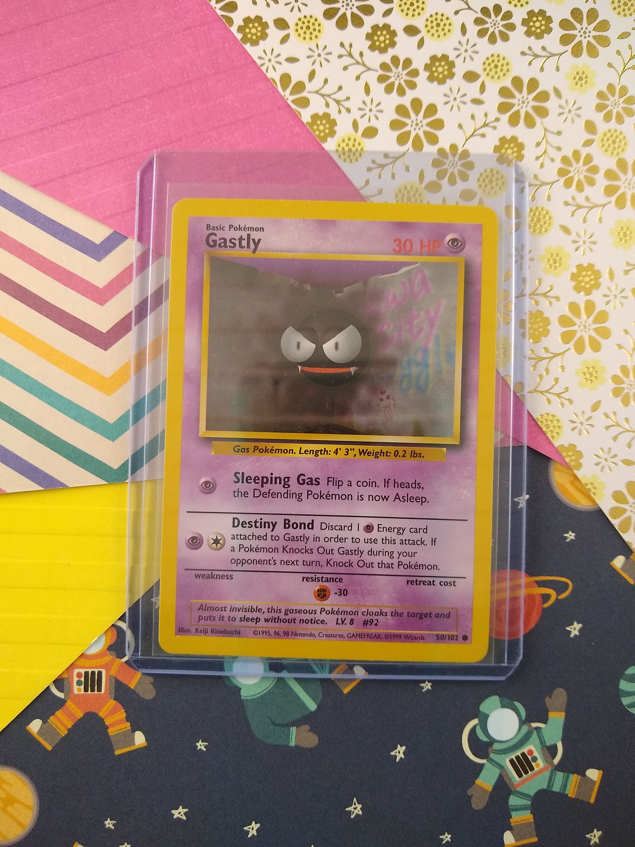 Vintage Common - Gastly Base Set Non-Holo Pokemon Card 50/102