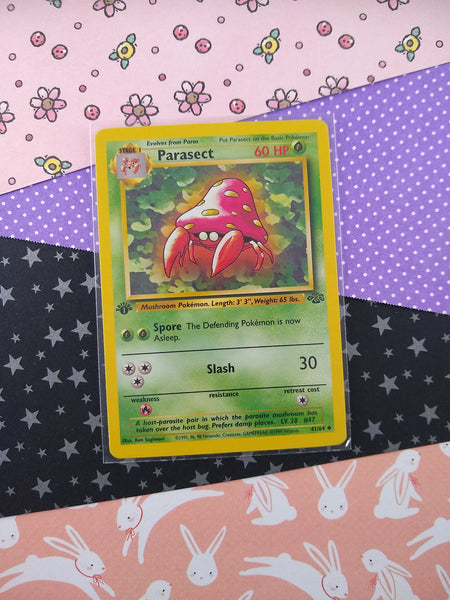 Vintage Uncommon - 1st Edition Parasect Jungle Non-Holo Pokemon Card 41/64 - VG