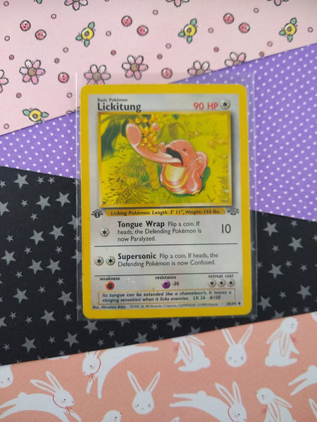 Vintage Uncommon - 1st Edition Lickitung Jungle Non-Holo Pokemon Card 38/64 - VG (B)