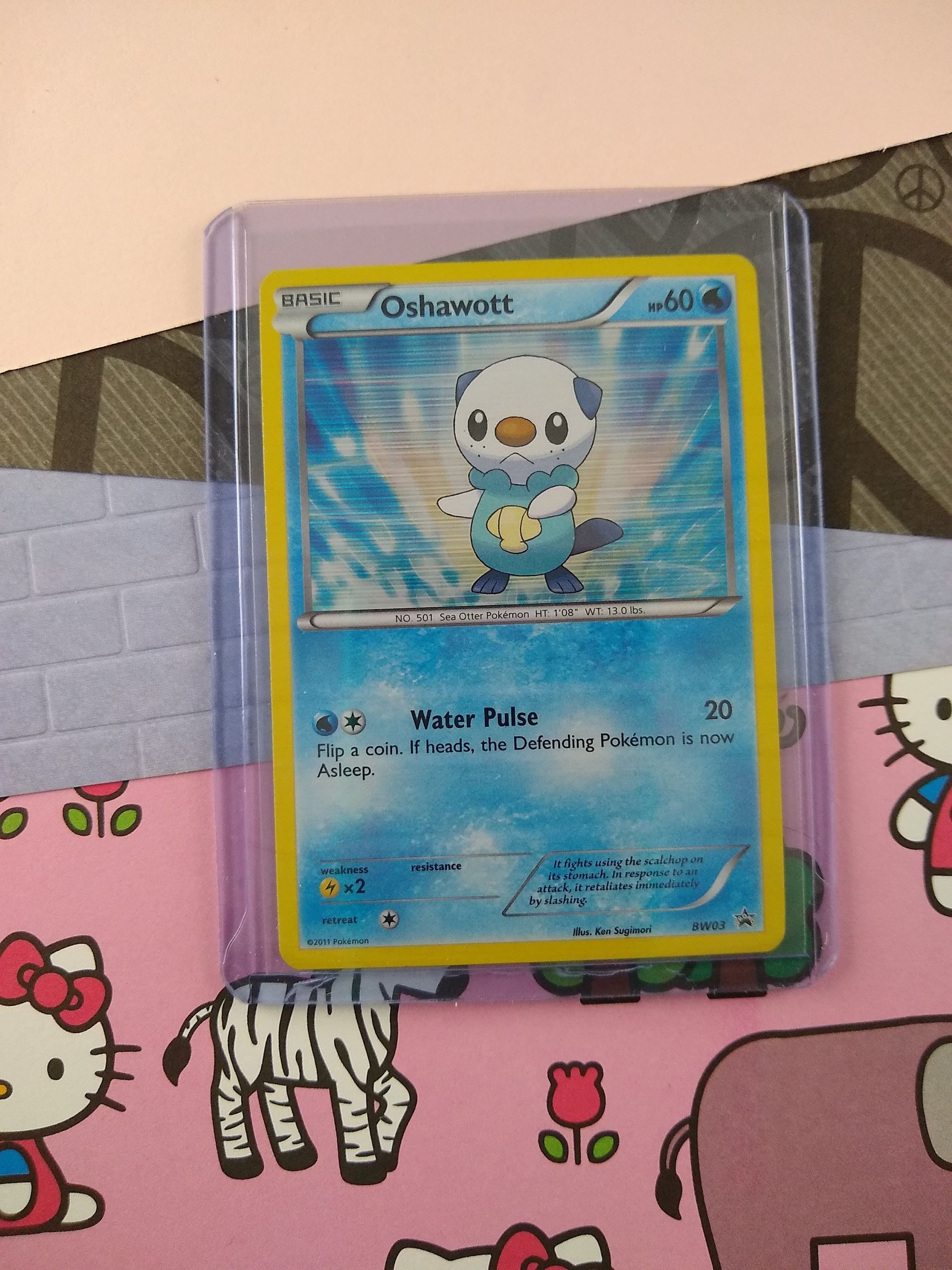 Pokemon TCG - Oshawott Black & White Promo Holographic Card BW03 - NM Pfaltzcraftsmore Pokemon TCG - Oshawott Black & White Promo Holographic Card BW03 - NM Pfaltzcraftsmore