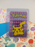 Vintage 1990's Pokemon Trading Vending Prism Shiny Holo Sticker Pikachu #25 - NM