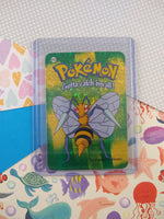 Vintage 1990's Pokemon Trading Vending Prism Shiny Holo Sticker Beedrill #15 - NM