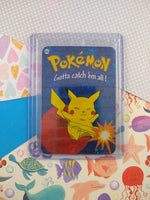 Vintage 1990's Pokemon Trading Vending Prism Shiny Holo Sticker Pikachu #25 - NM