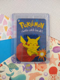 Vintage 1990's Pokemon Trading Vending Prism Shiny Holo Sticker Pikachu #25 - NM