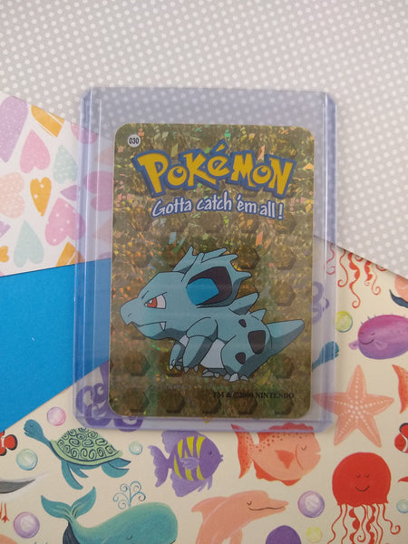 Vintage 1990's Pokemon Trading Vending Prism Shiny Holo Sticker Nidorina #30 - NM