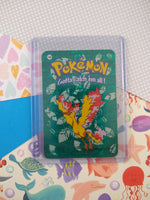 Vintage 1990's Pokemon Trading Vending Prism Shiny Holo Sticker Moltres #146 - NM