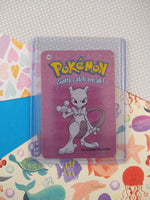 Vintage 1990's Pokemon Trading Vending Prism Shiny Holo Sticker Mewtwo #150 - NM