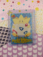 Vintage 1990's Pokemon Trading Vending Prism Shiny Holo Sticker Togepi - NM