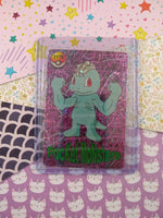 Vintage 1990's Pokemon Trading Vending Prism Shiny Holo Sticker Machop - NM