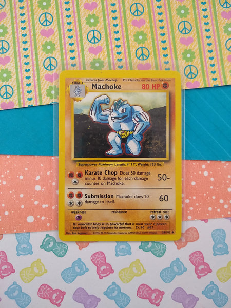 Vintage Uncommon - Machoke Base Set Non-Holo Pokemon Card 34/102 - VG Pfaltzcraftsmore Vintage Uncommon - Machoke Base Set Non-Holo Pokemon Card 34/102 - VG Pfaltzcraftsmore
