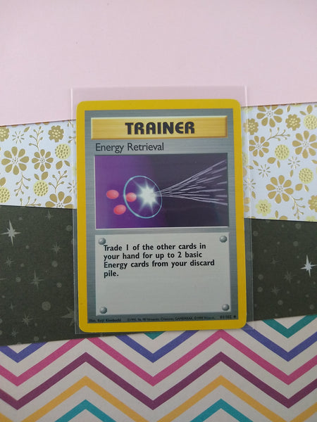 Vintage Uncommon - Energy Retrieval Base Set Pokemon Card 81/102 - VG Pfaltzcraftsmore Vintage Uncommon - Energy Retrieval Base Set Pokemon Card 81/102 - VG Pfaltzcraftsmore