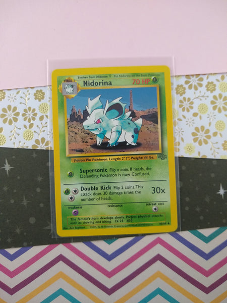 Vintage Uncommon - Nidorina Jungle Non-Holo Pokemon Card 40/64 - VG Pfaltzcraftsmore Vintage Uncommon - Nidorina Jungle Non-Holo Pokemon Card 40/64 - VG Pfaltzcraftsmore