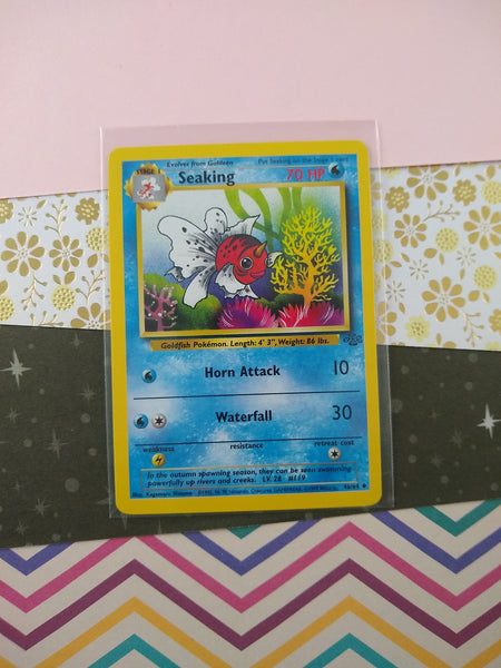1995 seaking pokemon card Vintage Uncommon - Seaking Jungle Non-Holo Pokemon Card 46/64