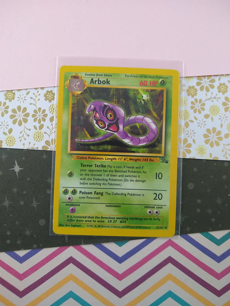 Vintage Uncommon - Arbok Fossil Non-Holo Pokemon Card 31/62 - VG Pfaltzcraftsmore Vintage Uncommon - Arbok Fossil Non-Holo Pokemon Card 31/62 - VG Pfaltzcraftsmore